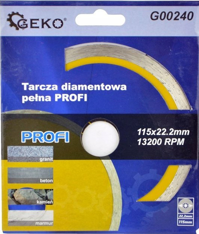 Disk prerës diamant GEKO, 115mm, beton dhe tullë