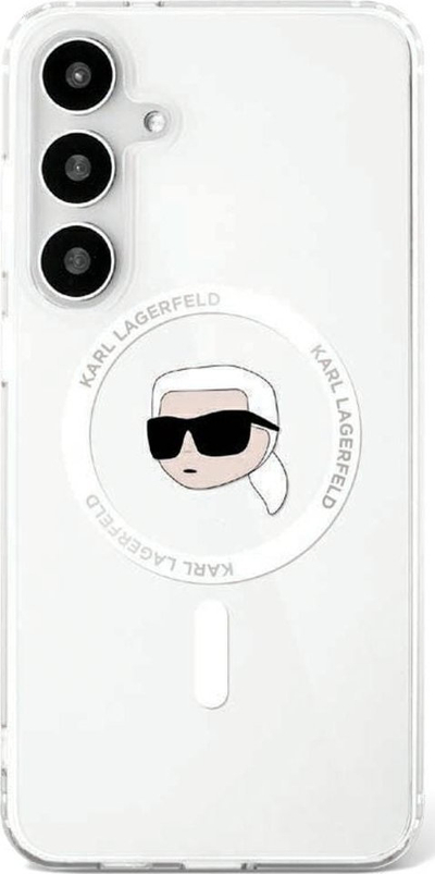 Mbulesë telefoni Karl Lagerfeld për Samsung Galaxy S25, MagSafe, TPU PC, e bardhë
