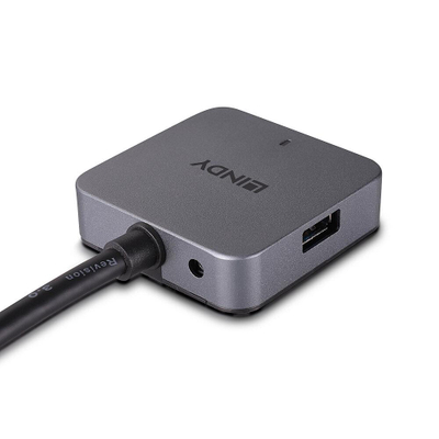 Hub USB Lindy 43163, 4 porta USB 3.0, kabllo 5m, i zi