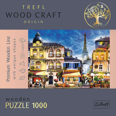 Puzzle druri Trefl Wood Craft French Alley, 1000 copa, shumëngjyrësh