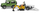 Set lodrash Bruder Land Rover Defender 02593, me rimorkio dhe mini ekskavator CAT, me figurë