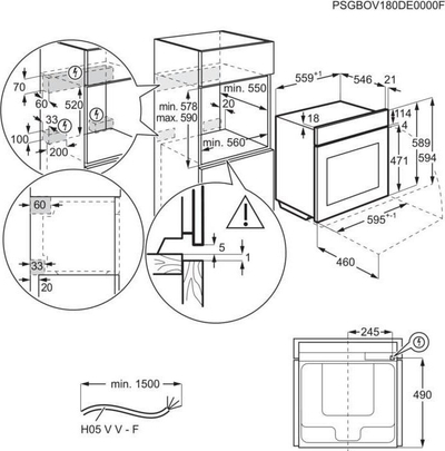 Furrë inkaso AEG BPE742380B, seri 8000, me ventilator, e zezë