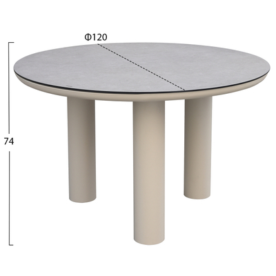 Tavolinë e rrumbullakët Dosun Φ120cm (HM6201.02), bardhë