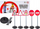 Set edukativ tabela trafiku paralajmëruese, 5 copë, 70 cm, shumëngjyrëshe