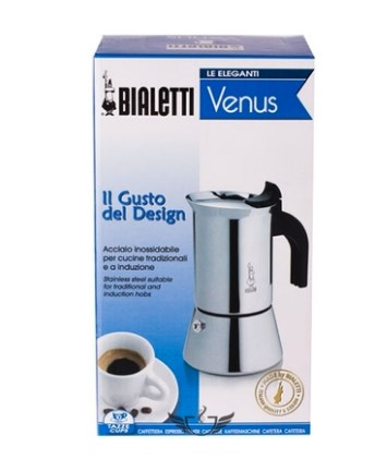Perkolator Bialetti New Venus Induction, 90 ml, çelik inox, argjend