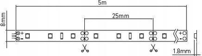 Shirit LED GTV Flash Strip 2835, 5m, 30W 12V, dritë neutrale 4000K
