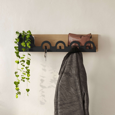 Varëse për rroba Decortie Liora 14x63x14cm, kafe e hapur/zezë