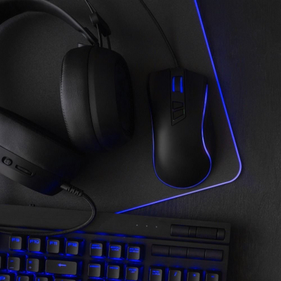 Mousepad Gaming RGB 800x300 mm, sipërfaqe pëlhure, i zi