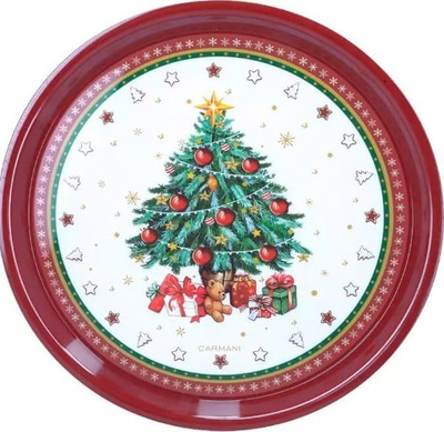Tabaka dekorative Fééric Lights and Christmas, motiv Krishtlindjes, 35 cm, e kuqe