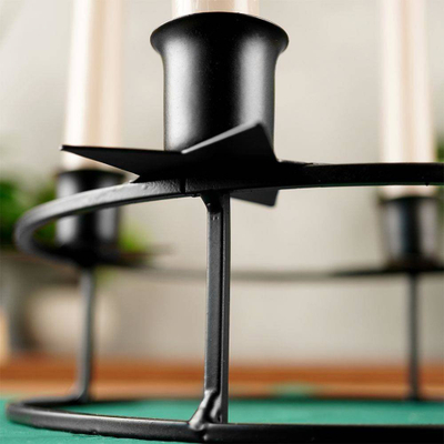 Mbajtës qirinjsh Home Styling Collection Advent, metal, për 4 qirinj, 25 cm, i zi