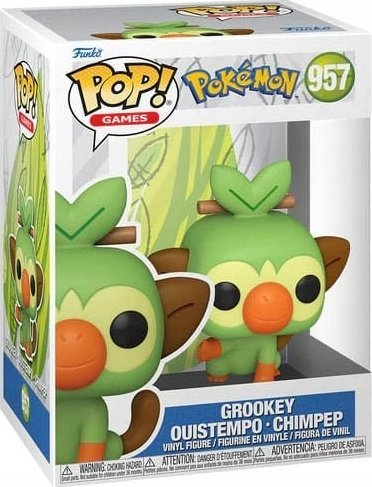 Figurë vinili Funko POP Pokémon Grookey 957, koleksionuese, jeshile