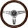 Volant portov Steering Wheel 350mm Wood Style, dru, argjendtë
