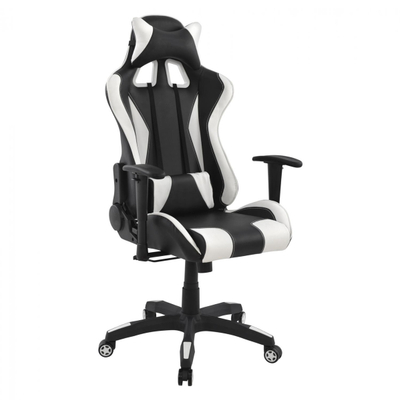 Karrige gaming SPEED me mbështetëse këmbësh, 68×71.5×134 cm (HM1063.01), zezë/ bardhë