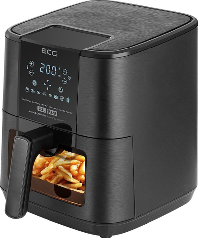 Фритеза на жежок воздух ECG Crunchy AF-5500, 5.5L, 1500W, црна
