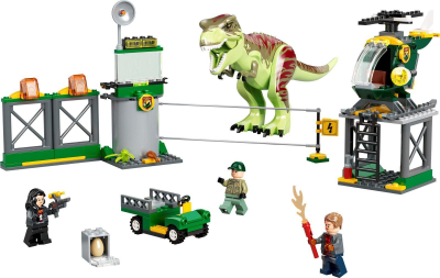 Set ndërtimi LEGO Jurassic World 76944 T. Rex Dinosaur Escape, 140 copë, për mosha 4+, shumëngjyrësh