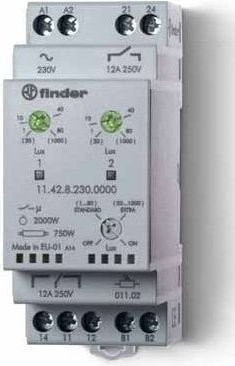 Çelës zmbrëmjeje Finder 11.42.8.230.0000, 12A, 230V AC, i bardhë