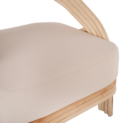 Karrige Donita rattan natyral jastëk i bardhë 67×74×78 cm (HM9838), bardhë