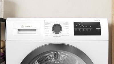 Tharëse rrobash Bosch Serie 4, me pompë nxehtësie, kondensim, e bardhë
