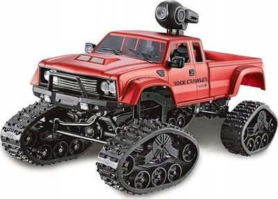 Makina RC Amewi 4WD 1:16, motor elektrik, kamera WiFi, e kuqe