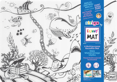 Tapet ngjyrosës FunnyMat Sea, silikon, 48 x 33 cm, shumëngjyrësh