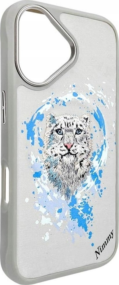 Mbajtëse telefoni Nimmy Pantera MagSafe për iPhone 16 6.1", TPU PC, ngjyrë gri e hapur