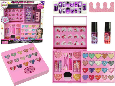 Set grimi për kalamaj Leantoys Large Palette, paletë e madhe bojrash grimi, rozë
