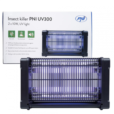 Pajisje kundër insekteve PNI UV300, 20W, 80 m², e bardhë