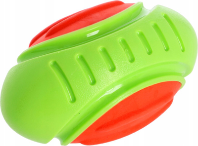 Lodër për qen Dingo Rugby, TPR, 17 cm, jeshile me të kuqe