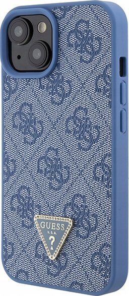 Kapak telefoni Guess GUHCP15SP4TDPB për iPhone 15 6.1", lëkurë ekologjike, dizajn 4G, blu