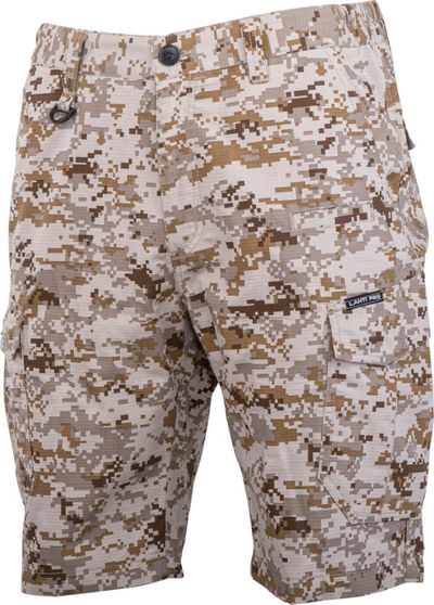 Pantallona të shkurtra pune Lahti Pro SHORTS PIXEL CAMO, përzierje pambuk poliester, ngjyrë bezhë