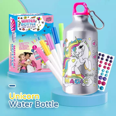 Set kreativ për shishe uji Creative, pikturim dhe sticker me diamantë, unicorn