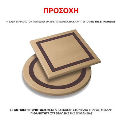 Pllakë tavoline Werzalit Table Top, rrethore 60 cm, për ambiente të jashtme, e bardhë