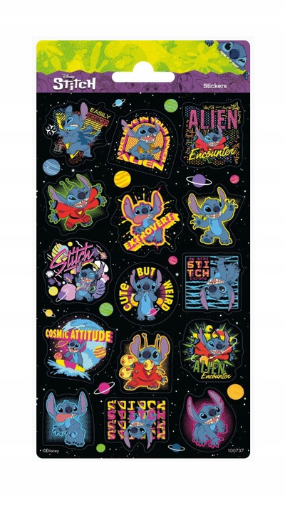 Ngjitëse Glitter Disney Stitch, pako, shumëngjyrëshe