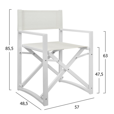 Karrige profesionale alumini DUPRE, 57×48.5×85.5 cm (HM5094.02), bardhë