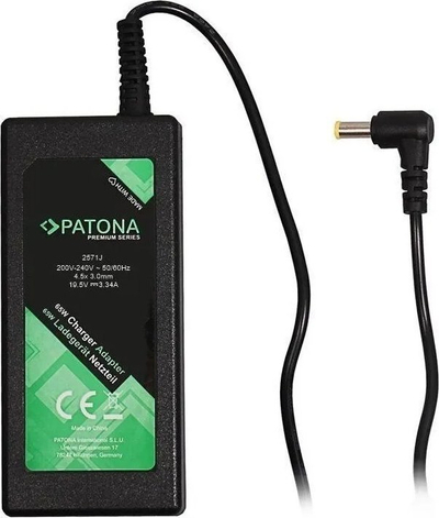 Adapter karikues për laptop PATONA Premium, 65W 19.5V 3.34A, konektor 4.5x3mm, i zi