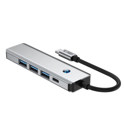 Hub USB-C Tech-Protect HB01 5 në 1, HDMI 4K 60Hz, PD 100W, gri argjendtë