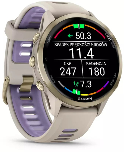 Ora sportive Garmin Forerunner 970, GPS, ekran 1.4", bezhë vjollcë