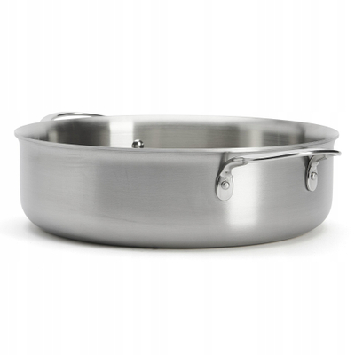 Tigan i ulët De Buyer Alchimy Low Pot, 28 cm, çelik inox, gri metalik