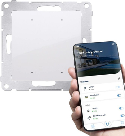 Паметен прекинувач за осветлување Simon 54 GO DEW1W.01/11, 1x16A, WiFi, бел