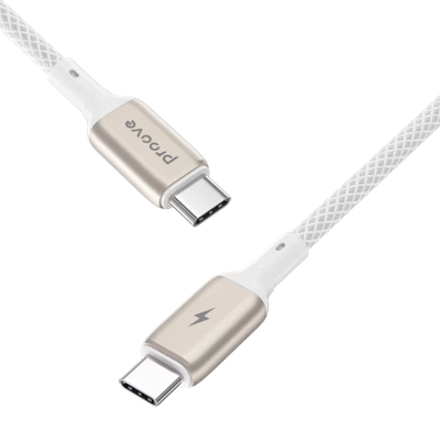 Kabllo karikimi Proove Dense Metal Type-C në Type-C, 60W, 1m, e bardhë