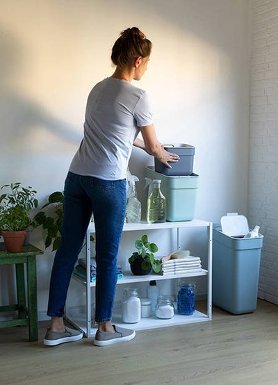Kанта за отпадоци Curver Ready to Collect, 5L, рециклирана пластика, темно сива