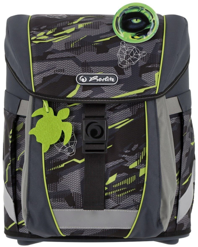 Çantë shkolle Herlitz FiloActive XL Wild Panther, 21L, ergonomike, anthracite me jeshile