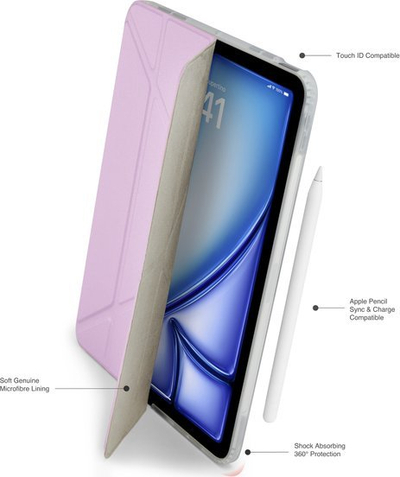 Mbrojtëse tableti Pipetto Origami No1, iPad Air 11" 2024 edhe 10.9" 2022 2020, metalik lejla
