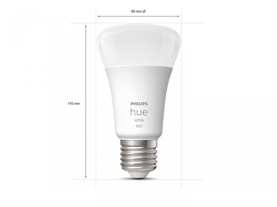 Llambë e zgjuar Philips Hue E27, 9W, Bluetooth, dritë e bardhë, set 2 copë