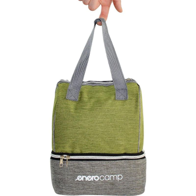 Çantë termike Enero Camp, 7L, 23x13x27 cm, jeshile me gri