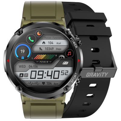 Smartwatch Gravity GT21-7, ekran 1.6", IP67, me rrip silikoni t'zi