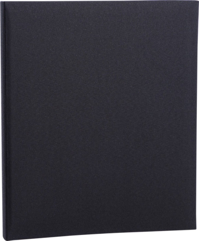 Album fotografish Focus Base Line Canvas Ringbinder, kapak me pëlhurë, me unaza, i zi