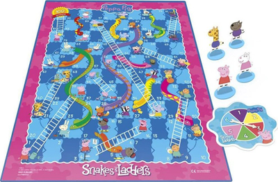 Друштвена игра со табла Hasbro Peppa Pig Змији и скали, за деца, 3 години+