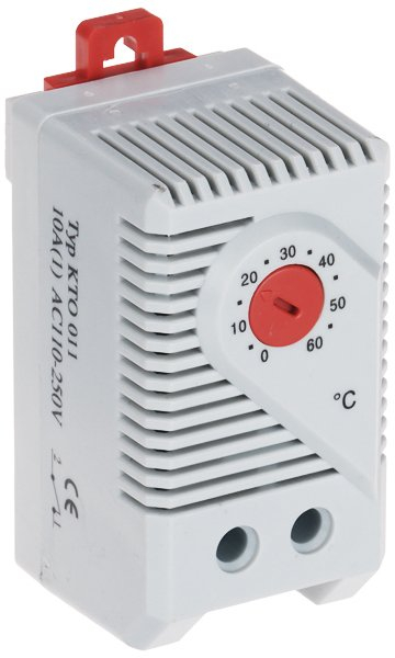 Termostat për ngrohje Galmet KTO-011-V2, 0-60°C, montim në shinë DIN, i bardhë