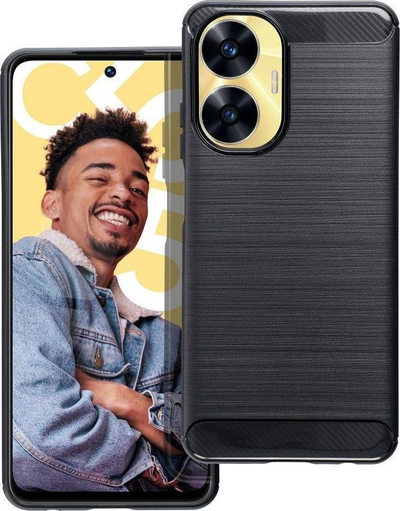 Futrollë telefoni Baseus Armor Carbon për Realme C55, TPU, antirrëshqitëse, e zezë
